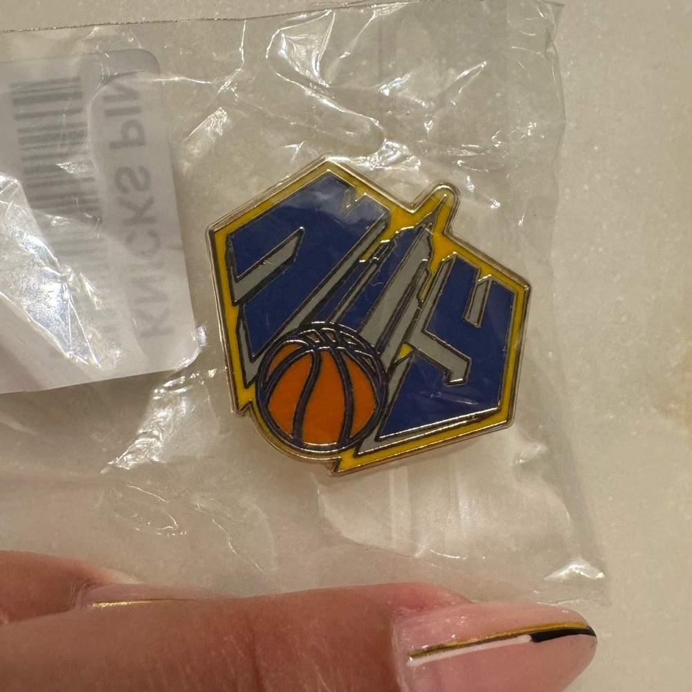 Kith x NY Knicks Blue and Gold Basketball Pin